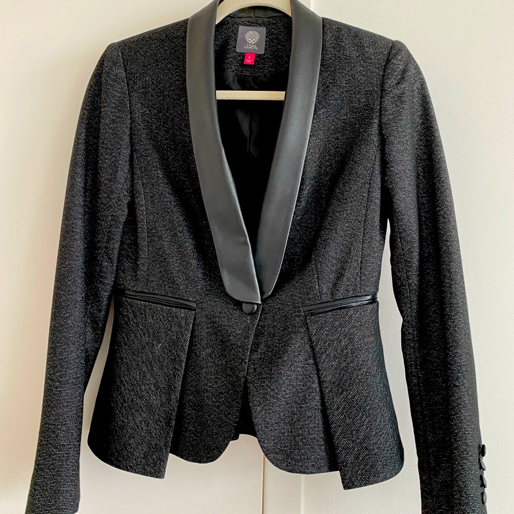 Vince Camuto blazer with faux leather trim